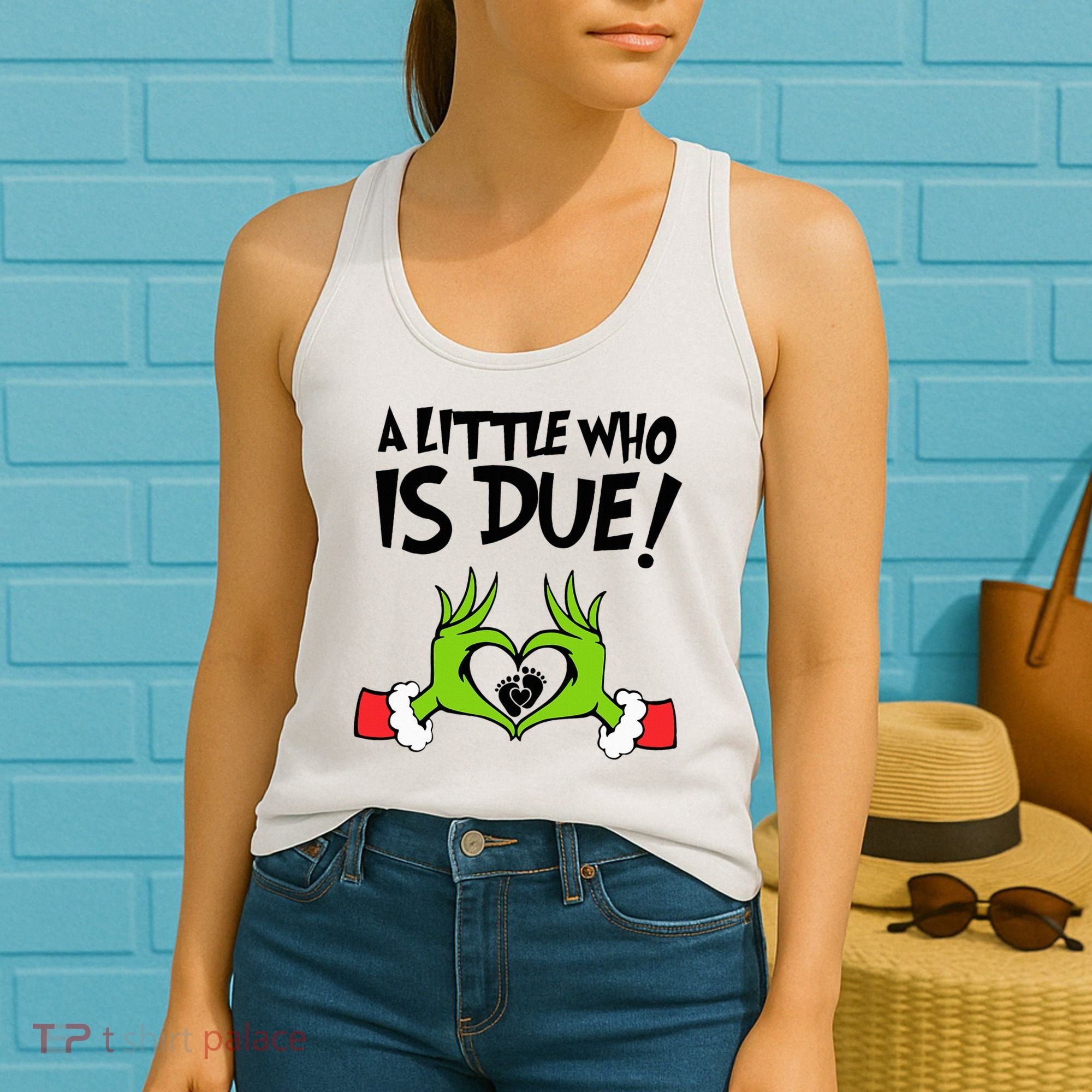 A Little Who Is Due Christmas Pregnancy Women's Tank Top