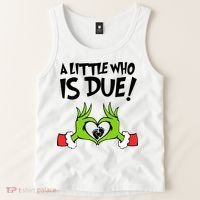 A Little Who Is Due Christmas Pregnancy Tank Top thumb 2