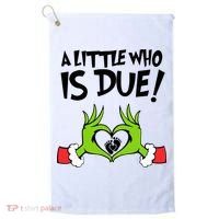 A Little Who Is Due Christmas Pregnancy Golf Towel thumb 0