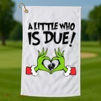 A Little Who Is Due Christmas Pregnancy Golf Towel thumb 1