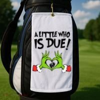 A Little Who Is Due Christmas Pregnancy Golf Towel thumb 2