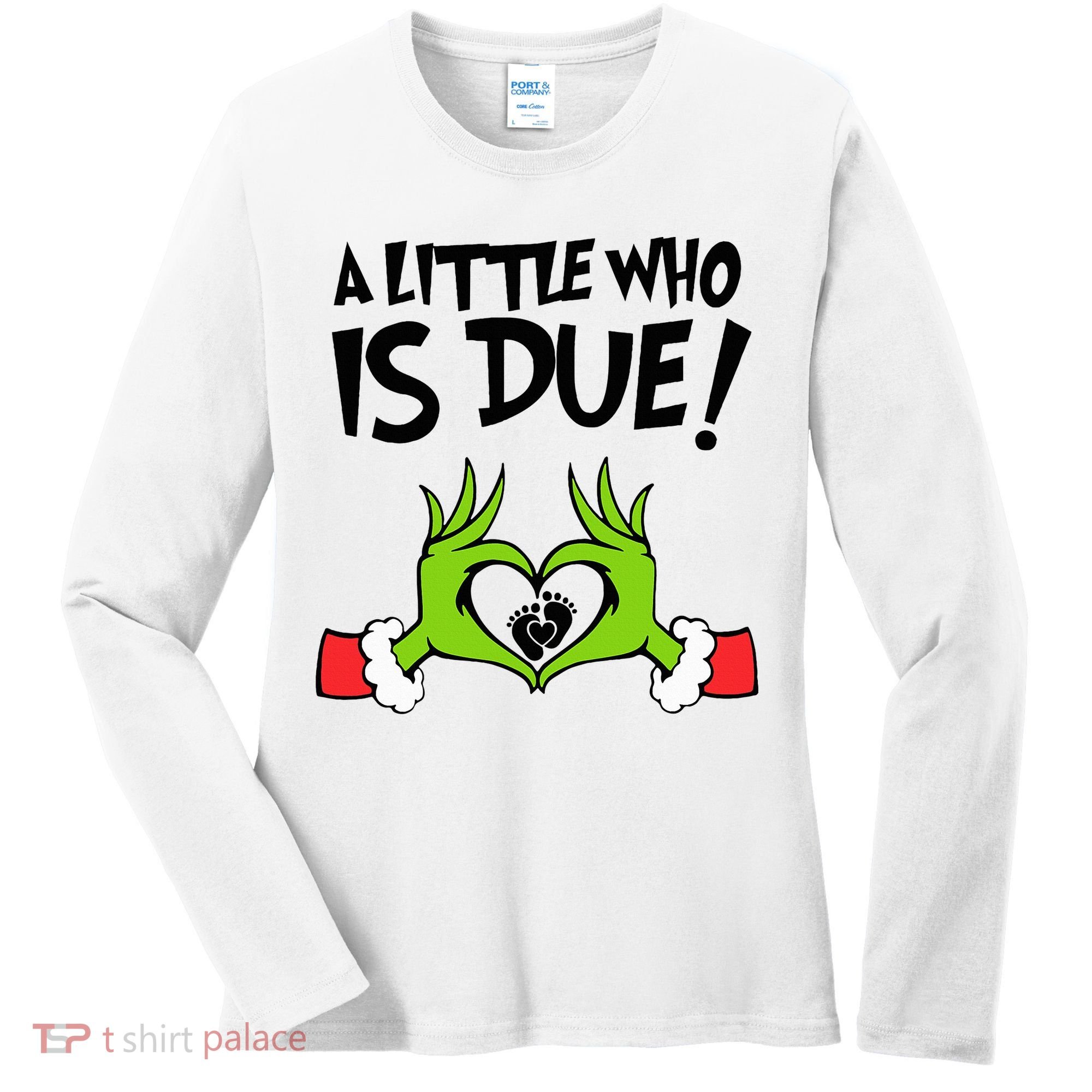 A Little Who Is Due Christmas Pregnancy Women's Long Sleeve Shirt