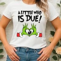 A Little Who Is Due Christmas Pregnancy Women's T-Shirt thumb 2
