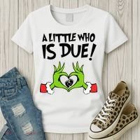 A Little Who Is Due Christmas Pregnancy Women's T-Shirt thumb 3