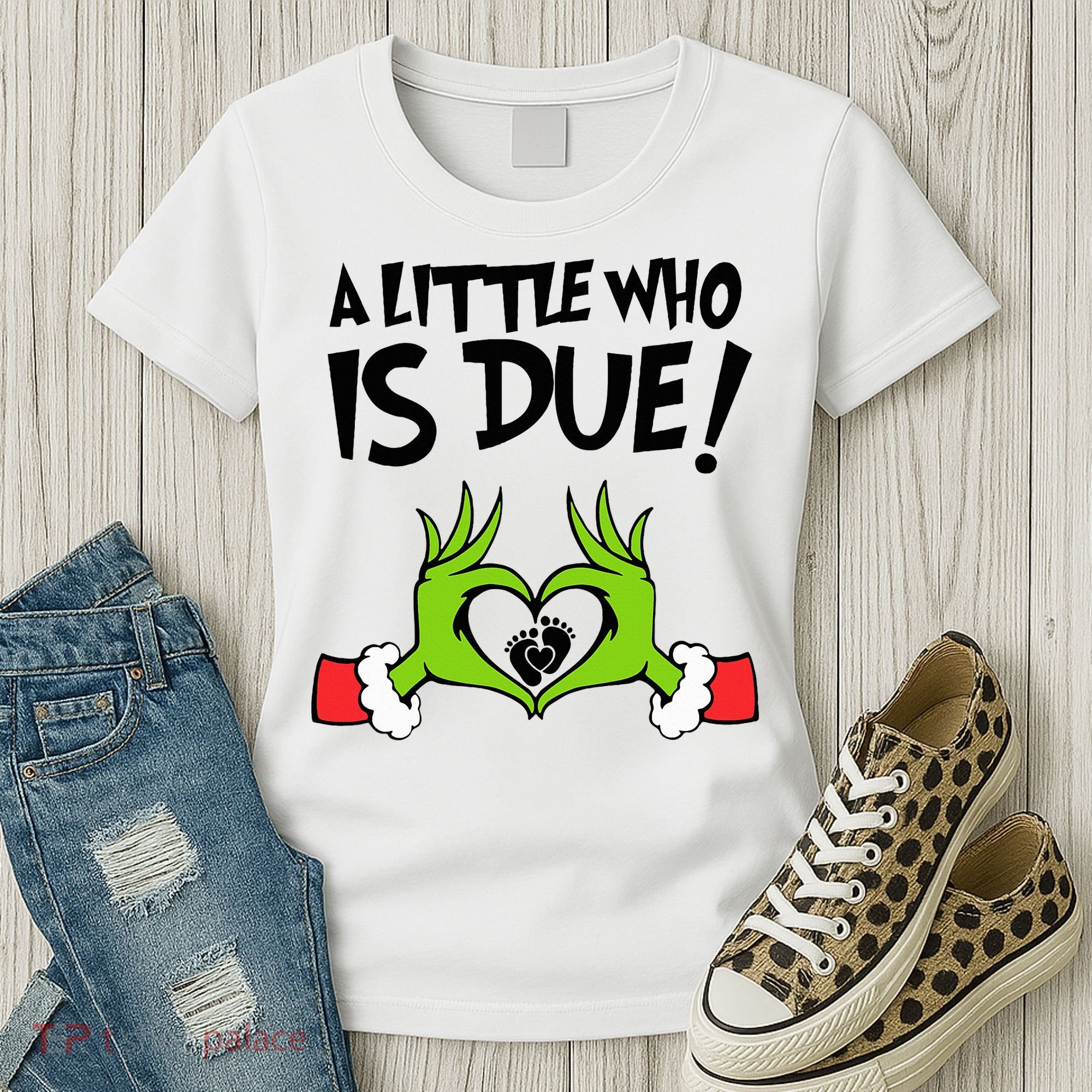 A Little Who Is Due Christmas Pregnancy Women's T-Shirt