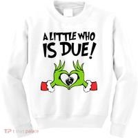A Little Who Is Due Christmas Pregnancy Kids Sweatshirt thumb 0