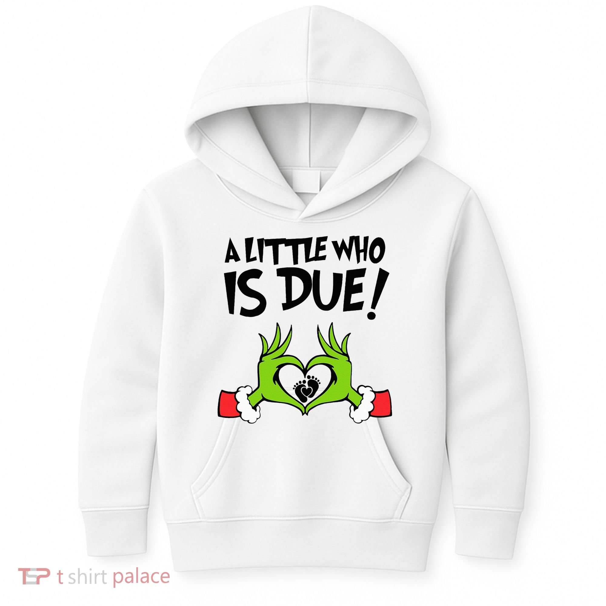 A Little Who Is Due Christmas Pregnancy Kids Hoodie