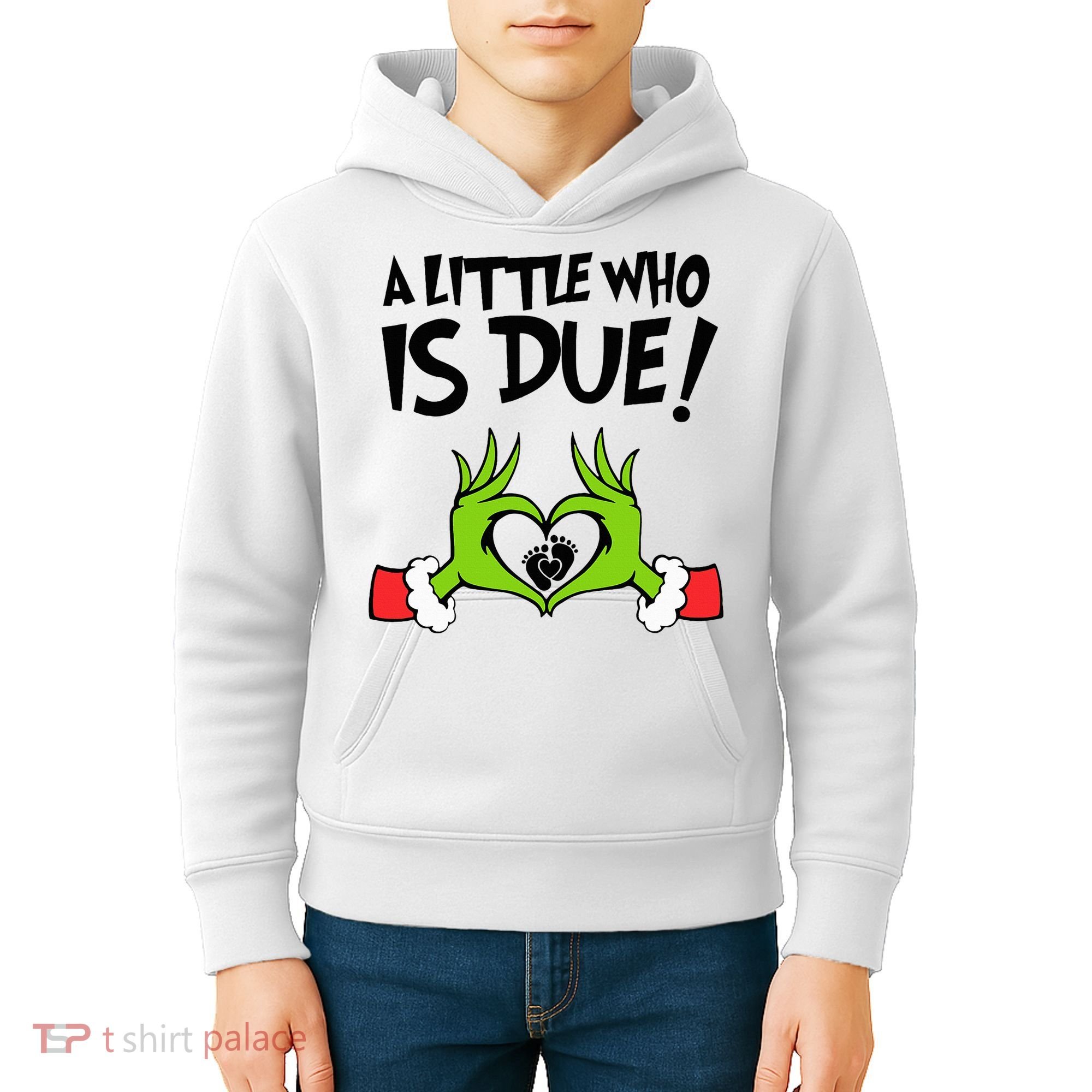 A Little Who Is Due Christmas Pregnancy Kids Hoodie