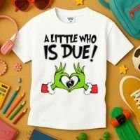 A Little Who Is Due Christmas Pregnancy Kids T-Shirt thumb 3