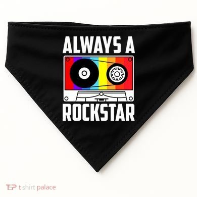 Always A Rockstar Vintage Casette USA-Made Doggie Bandana