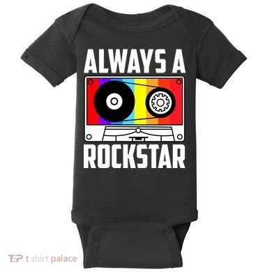Always A Rockstar Vintage Casette Baby Bodysuit
