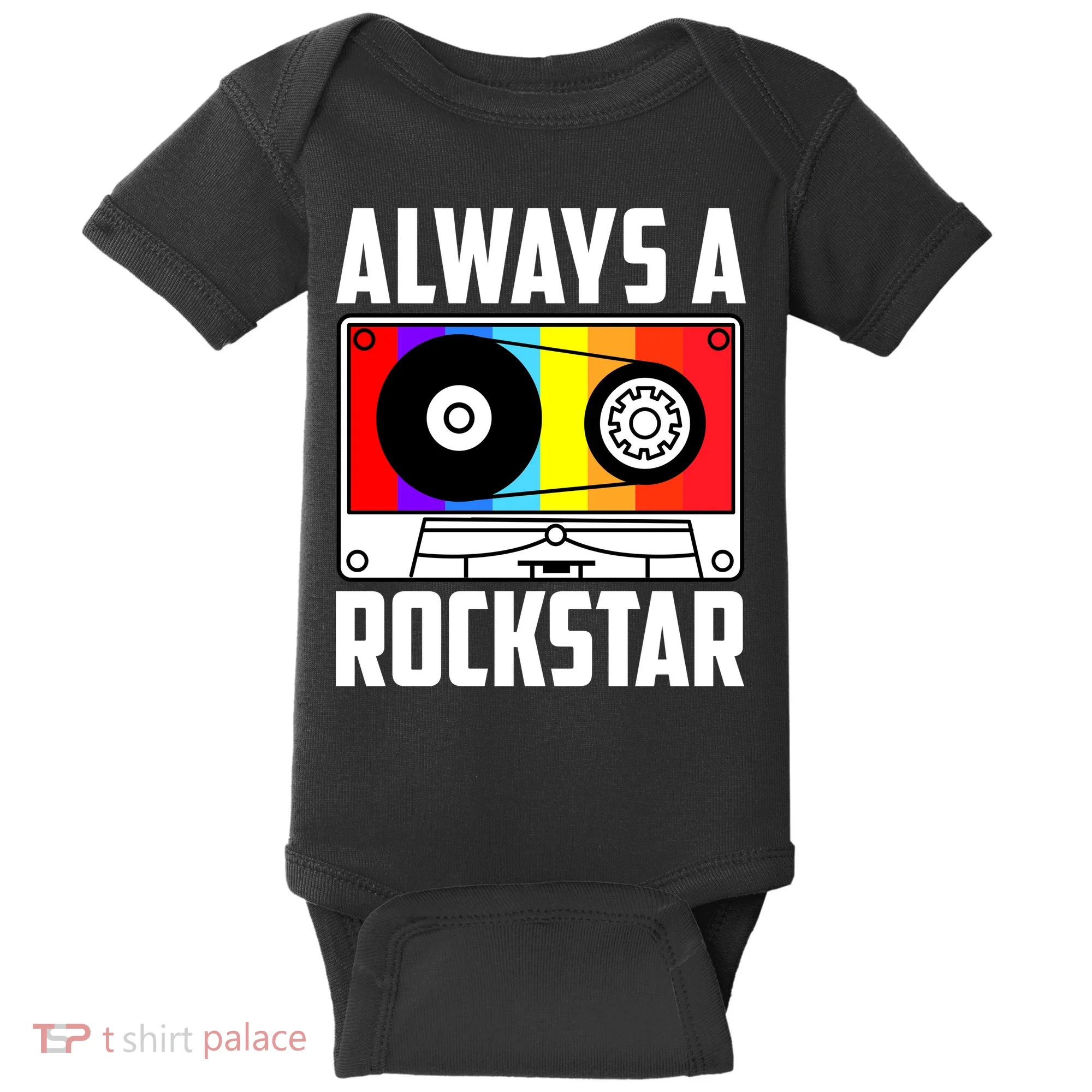 Always A Rockstar Vintage Casette Baby Bodysuit