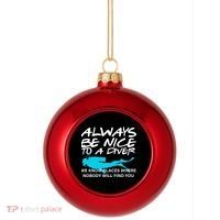 Always Be Nice To A Diver Plastic Christmas Ball Ornament thumb 0
