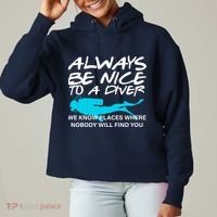 Always Be Nice To A Diver Ladies Heavyweight Boxy Pullover Hoodie thumb 0