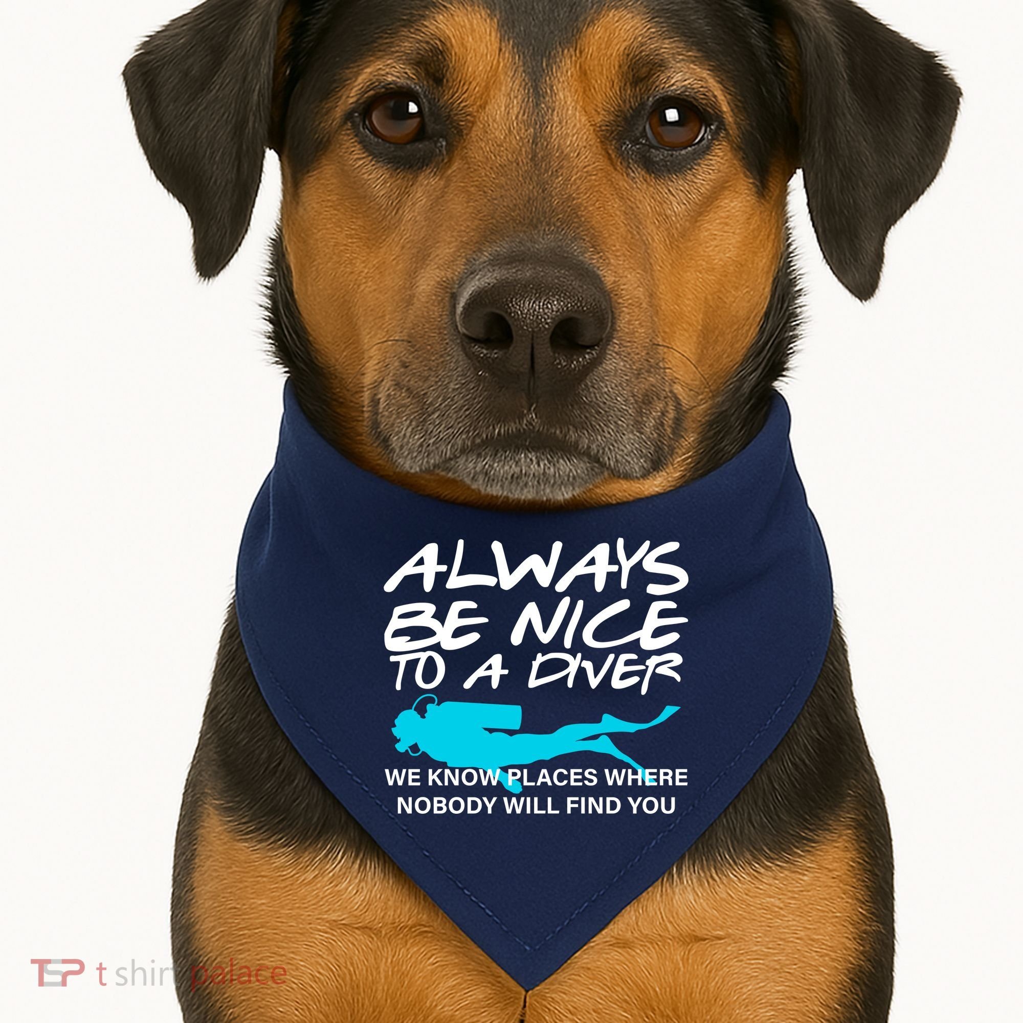 Always Be Nice To A Diver USA-Made Doggie Bandana