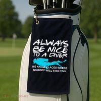 Always Be Nice To A Diver Golf Towel thumb 2