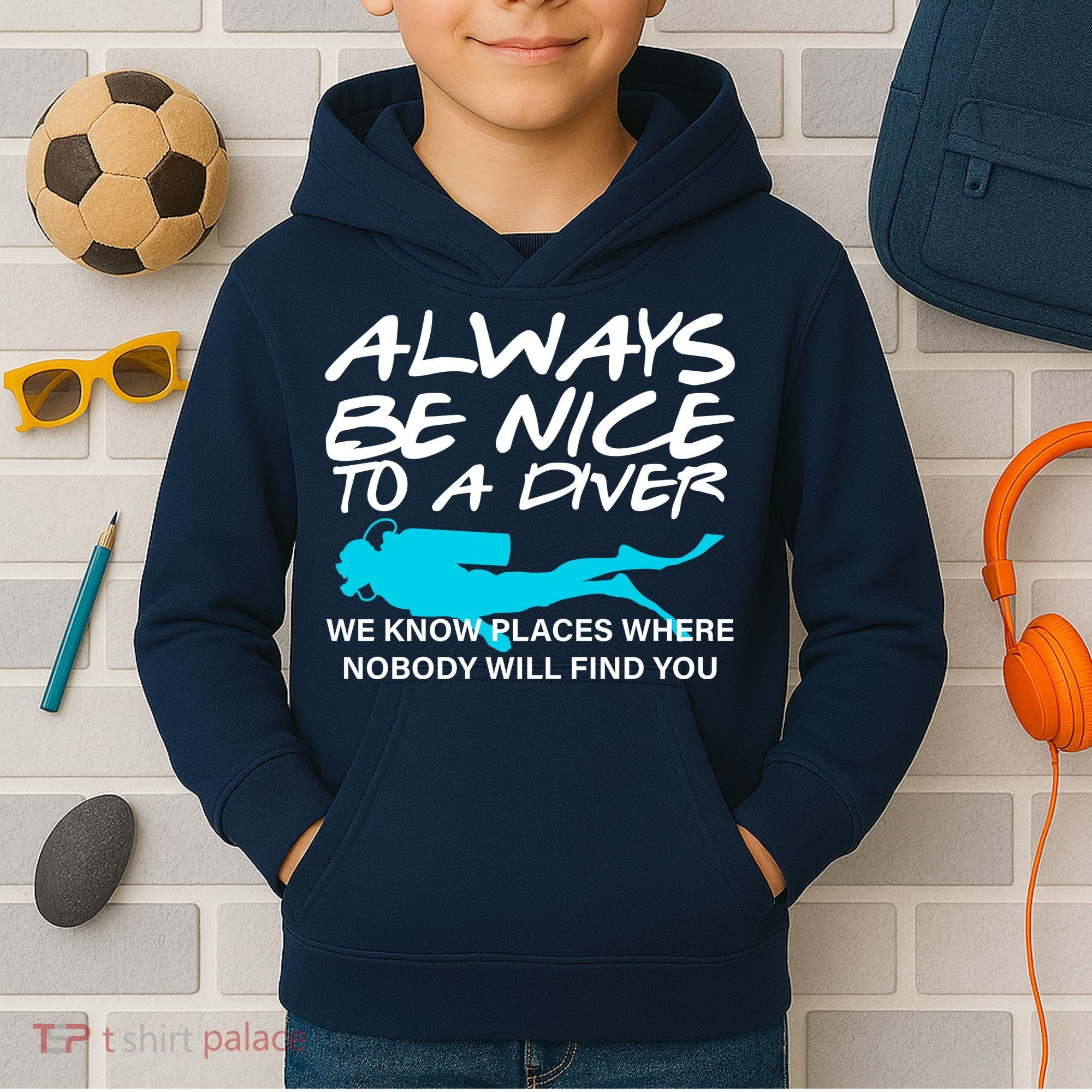 Always Be Nice To A Diver Kids Hoodie