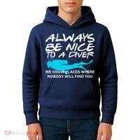 Always Be Nice To A Diver Kids Hoodie thumb 4