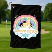 Always Be You Unicorn Rainbow Golf Towel thumb 1