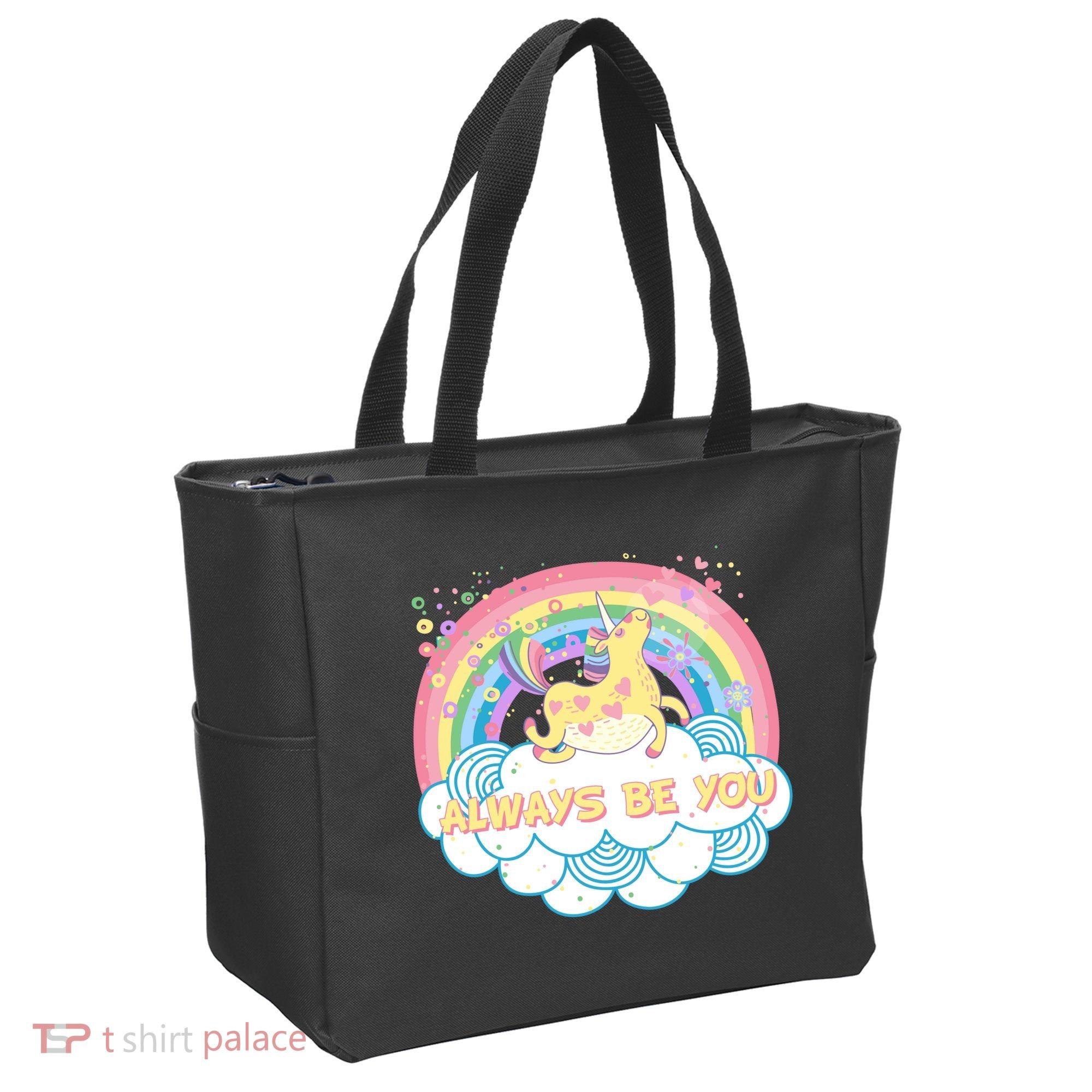 Always Be You Unicorn Rainbow Tote Bag