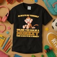 Always Be Yourself Unless You Can Be A Monkey Kids T-Shirt thumb 3