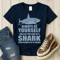 Always Be Yourself Unless You Can Be A Shark Funny Women's T-Shirt thumb 3