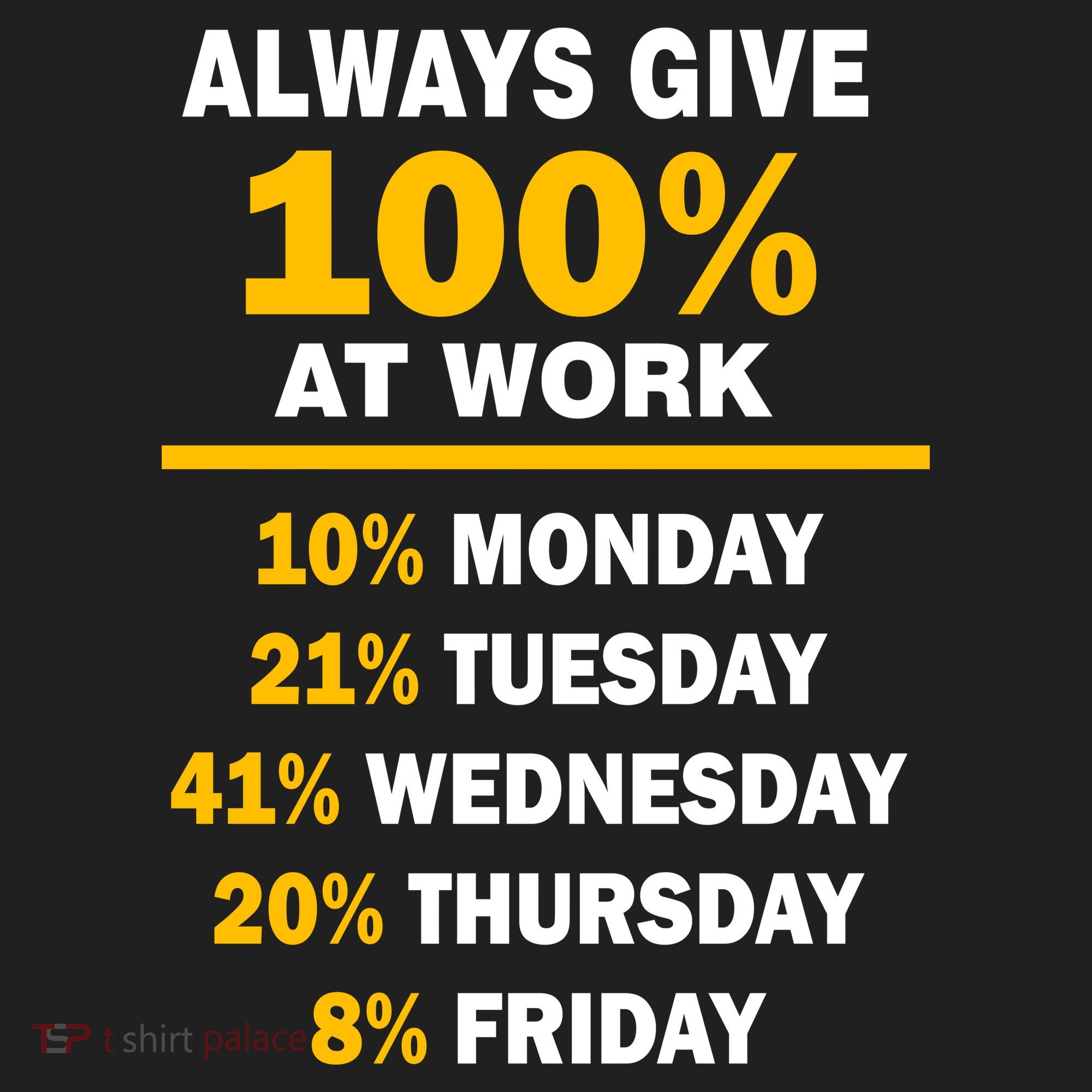 Always Give A 100% At Work Funny Tumbler