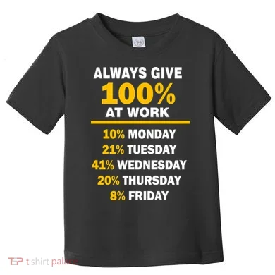 Always Give A 100% At Work Funny Toddler T-Shirt