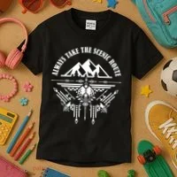 Always Take The Scenic Route Kids T-Shirt thumb 3