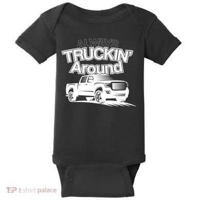 Always Truckin' Around Baby Bodysuit