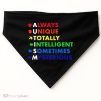 Always Unique Totally Intelligent Sometime Mysterious USA-Made Doggie Bandana thumb 0