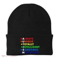 Always Unique Totally Intelligent Sometime Mysterious Beanie thumb 0