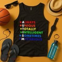 Always Unique Totally Intelligent Sometime Mysterious Tank Top thumb 4