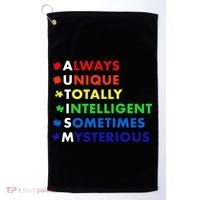 Always Unique Totally Intelligent Sometime Mysterious Golf Towel thumb 0