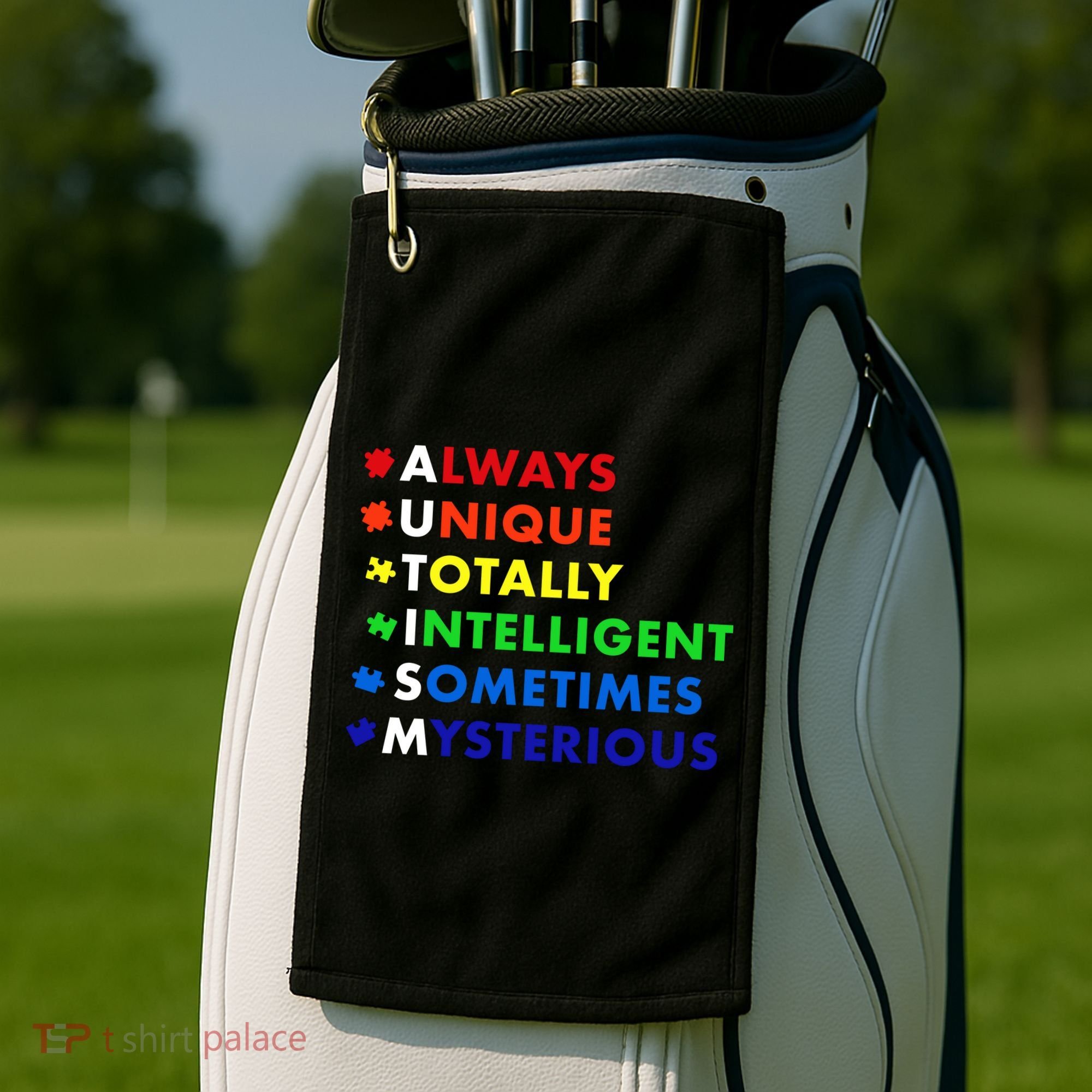 Always Unique Totally Intelligent Sometime Mysterious Golf Towel