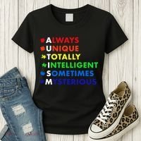 Always Unique Totally Intelligent Sometime Mysterious Women's T-Shirt thumb 3