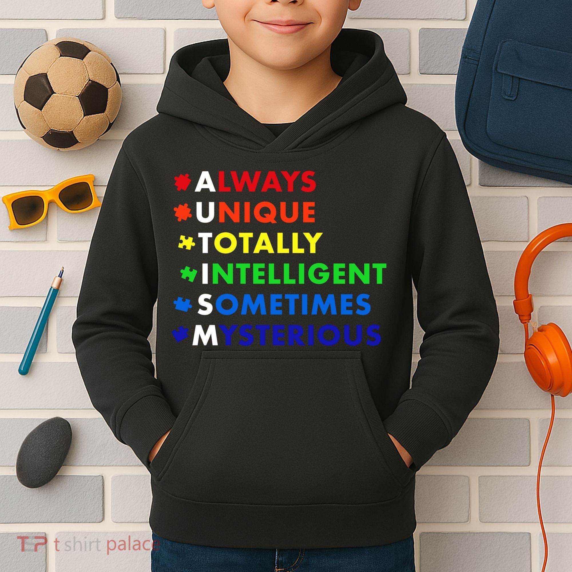 Always Unique Totally Intelligent Sometime Mysterious Kids Hoodie