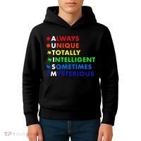 Always Unique Totally Intelligent Sometime Mysterious Kids Hoodie thumb 4