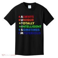 Always Unique Totally Intelligent Sometime Mysterious Kids T-Shirt thumb 0
