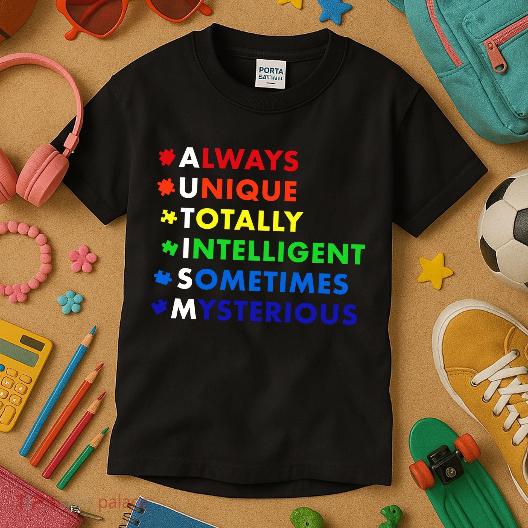 Always Unique Totally Intelligent Sometime Mysterious Kids T-Shirt