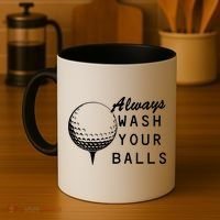 Always Wash Your Balls Funny Golfing Coffee Mug thumb 4
