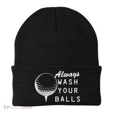 Always Wash Your Balls Funny Golfing Beanie