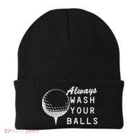 Always Wash Your Balls Funny Golfing Beanie thumb 0