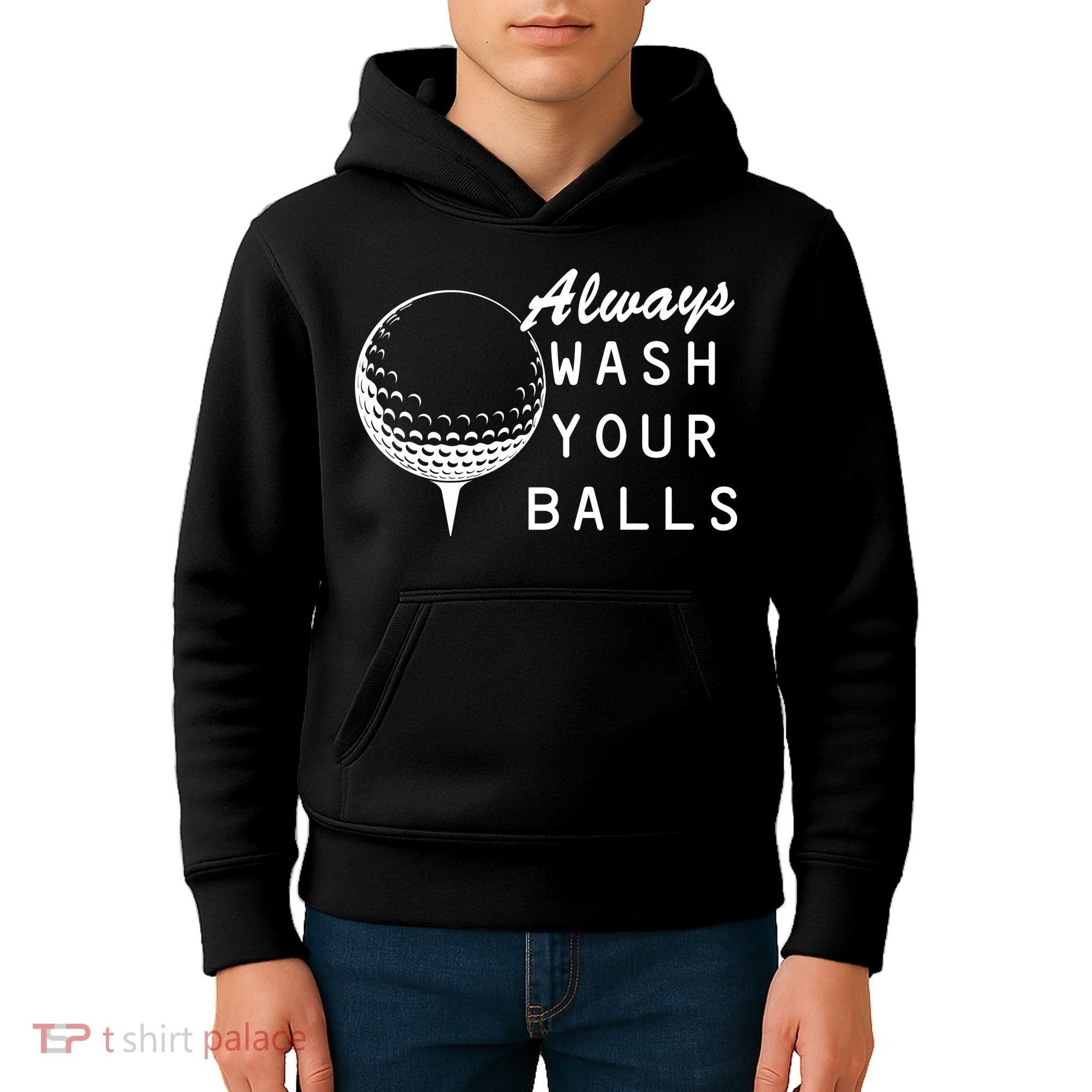 Always Wash Your Balls Funny Golfing Kids Hoodie