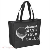Always Wash Your Balls Funny Golfing Tote Bag thumb 2