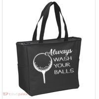 Always Wash YUour Ball Funny Golfing Tote Bag thumb 2