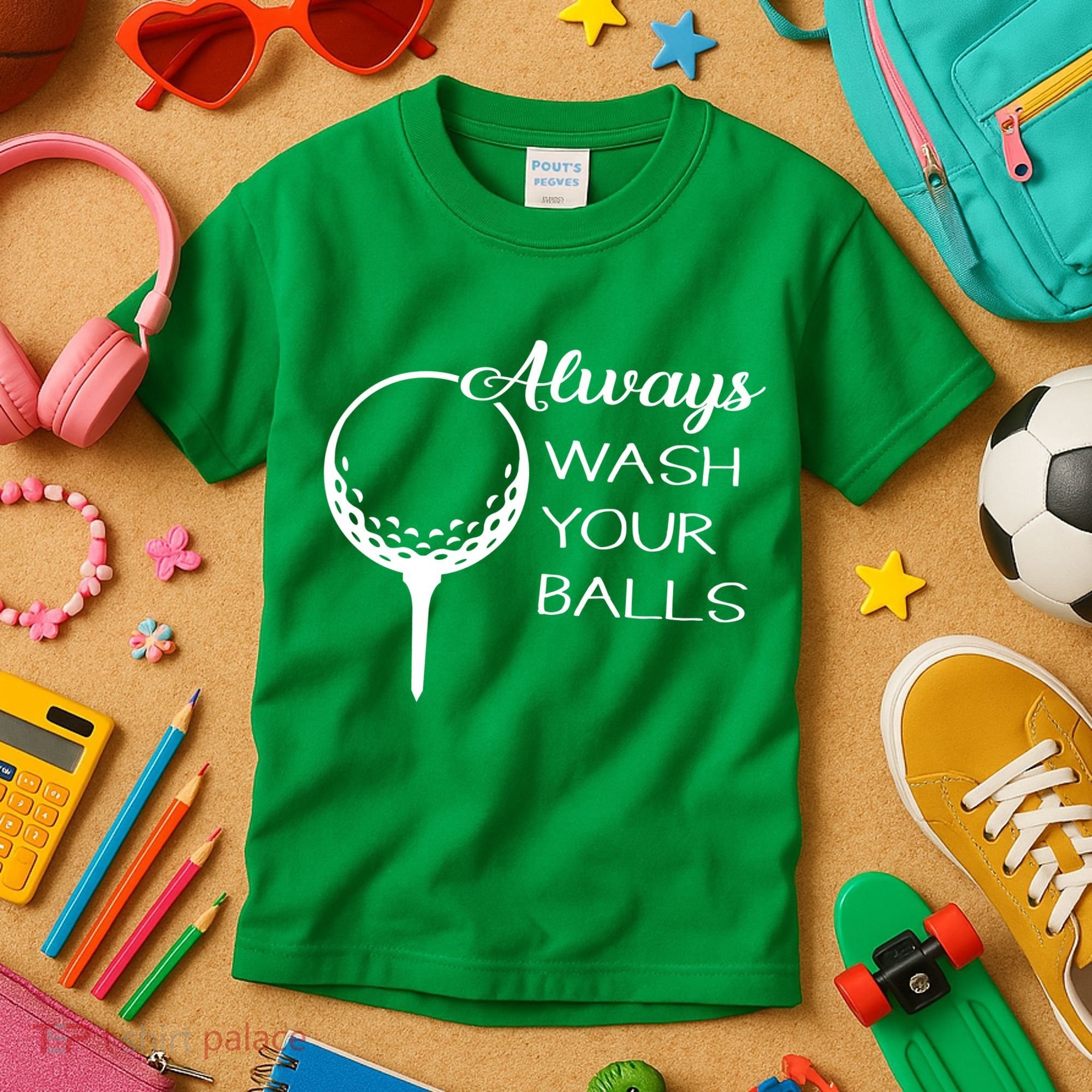 Always Wash YUour Ball Funny Golfing Kids T-Shirt