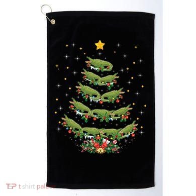 Alligator Lover Xmas Gift Alligator Christmas Tree Gift Golf Towel