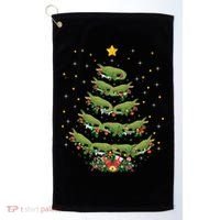 Alligator Lover Xmas Gift Alligator Christmas Tree Gift Golf Towel thumb 0