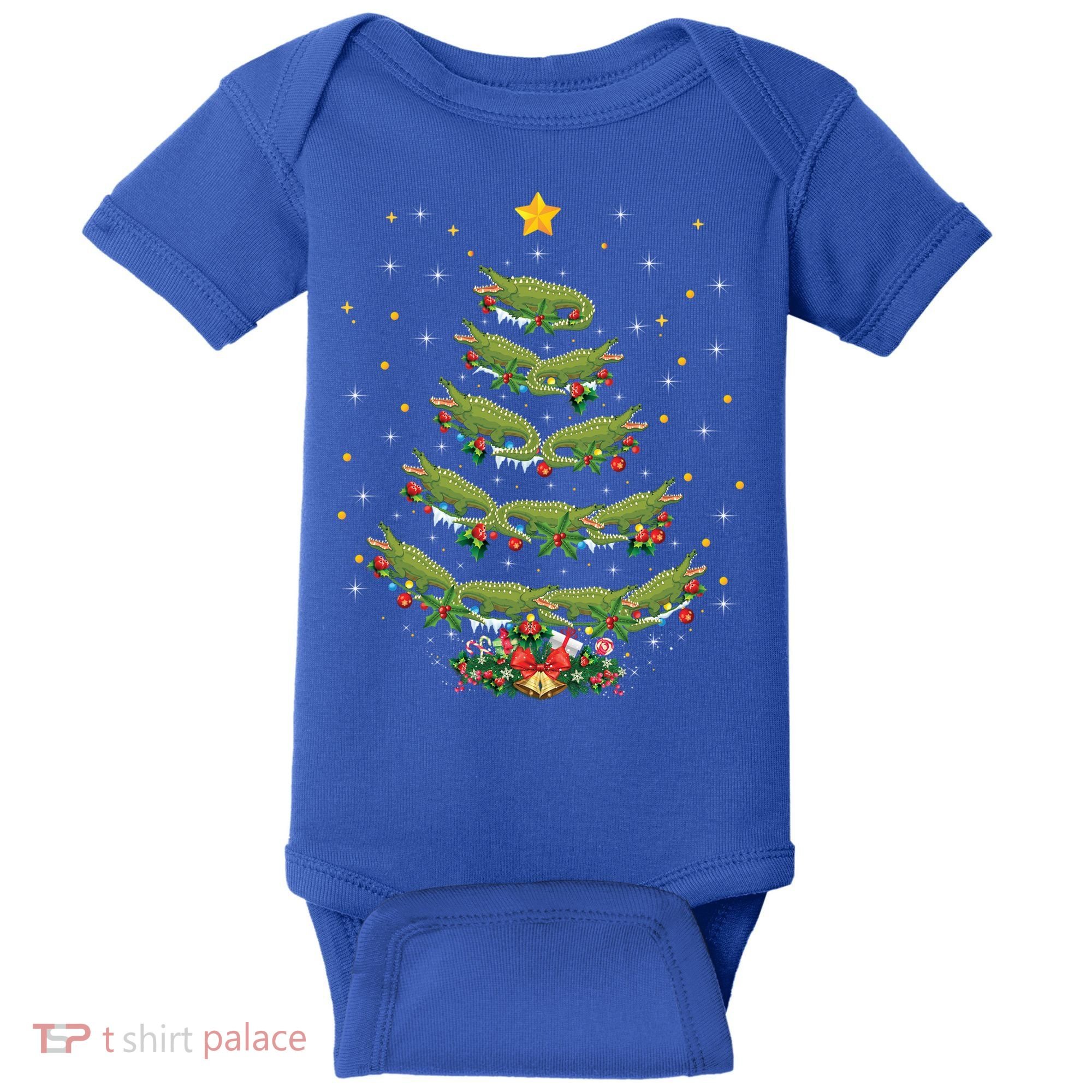 Alligator Lover Xmas Gift Alligator Christmas Tree Gift Baby Bodysuit